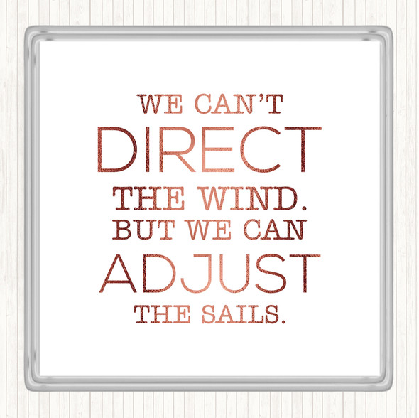 Rose Gold Direct Wind Adjust Sails Quote Coaster