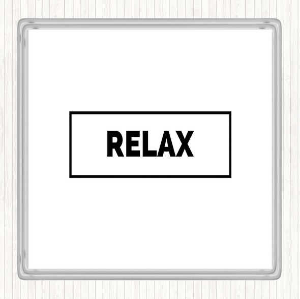 White Black Relax Boxed Quote Coaster