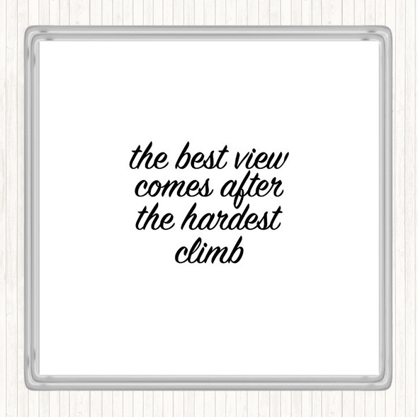 White Black The Best View Quote Coaster
