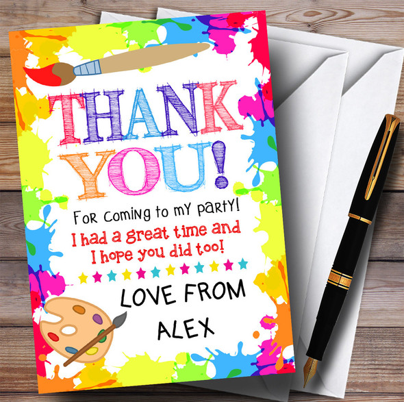 Crafts Art Painting Party Thank You Cards
