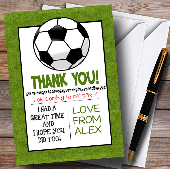 Grass Pitch Football Party Thank You Cards