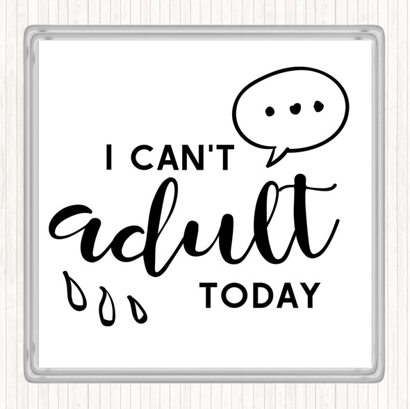 White Black Cant adult Quote Coaster