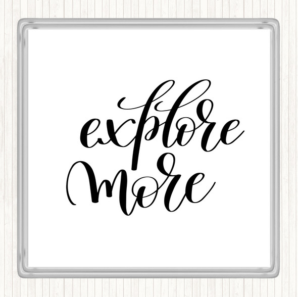 White Black Explore More Quote Coaster