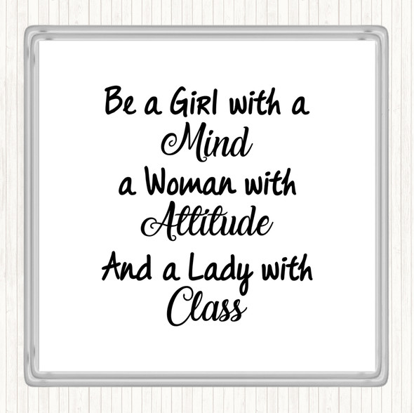 White Black Girl With A Mind Quote Coaster