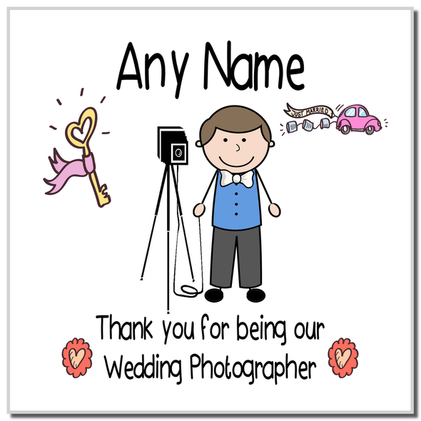 Thank You For Being Our Wedding Photographer Male Coaster