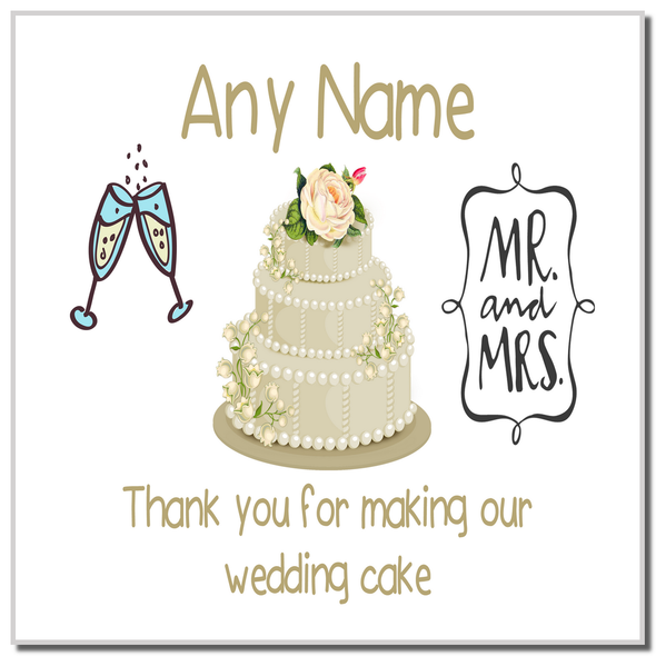 Thank You For Making Our Wedding Cake Ivory Coaster