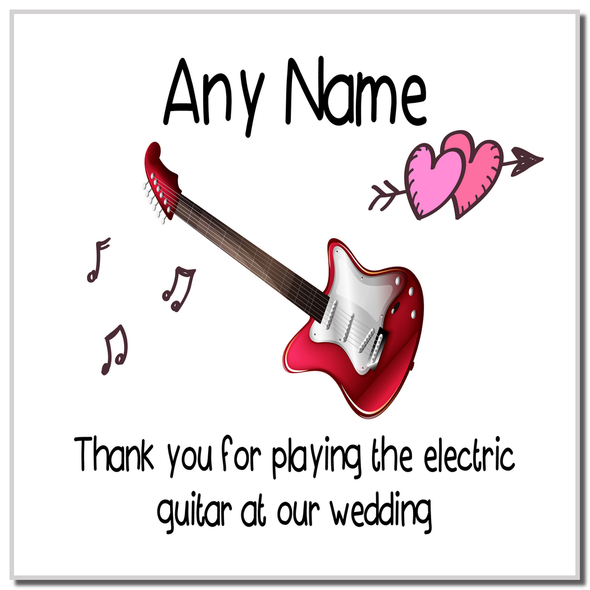 Thank You For Playing The Electric Guitar At Our Wedding Coaster