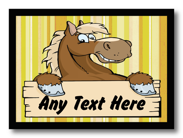 Yellow Stripe Cartoon Horse Placemat