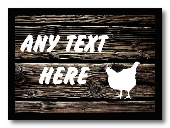 Dark Wood Hen Chicken Cockerel Placemat