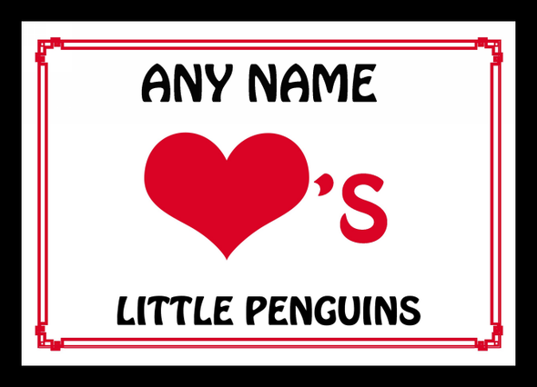 Love Heart Little Penguins Placemat