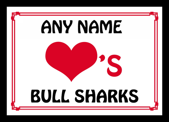Love Heart Bull Sharks Placemat