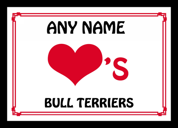 Love Heart Bull Terriers Placemat