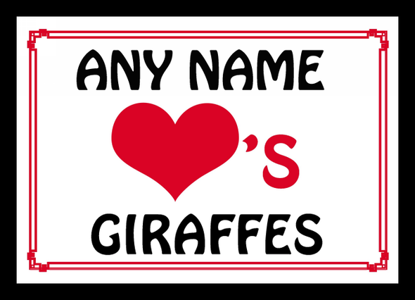 Love Heart Giraffes Placemat
