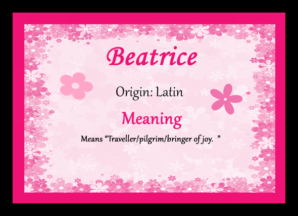 Beatrice Name Meaning Placemat