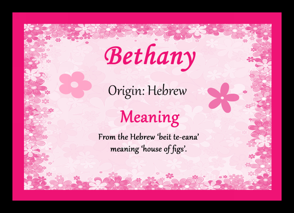 Bethany Name Meaning Placemat