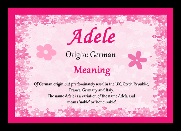 Adele Name Meaning Placemat