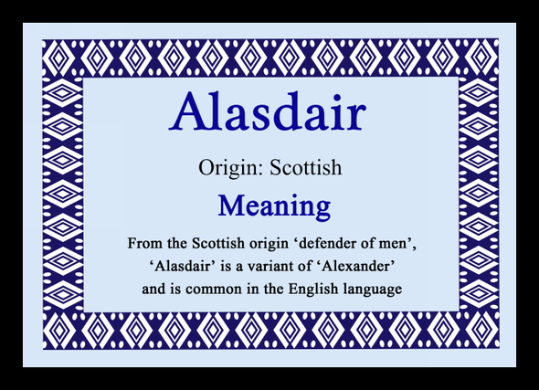 Alasdair Name Meaning Placemat