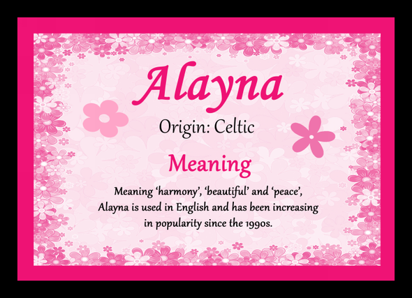 Alayna Name Meaning Placemat