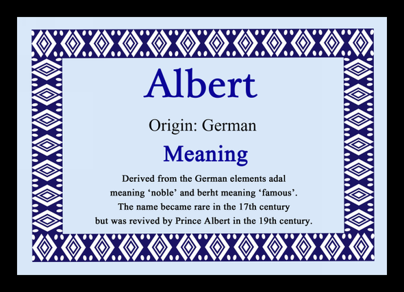 Albert Name Meaning Placemat