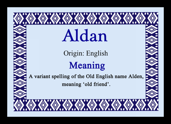 Aldan Name Meaning Placemat