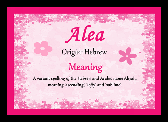 Alea Name Meaning Placemat