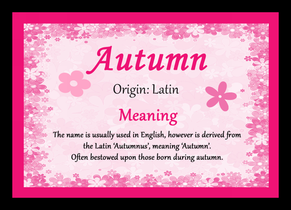 Autumn Name Meaning Placemat