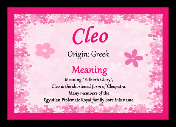 Cleo Name Meaning Placemat