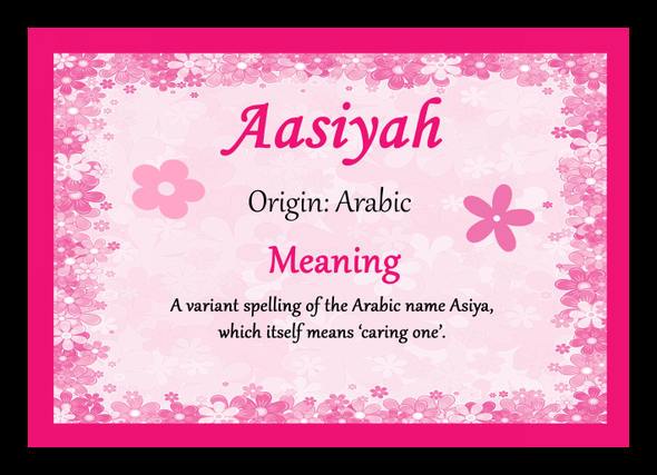 Aasiyah Name Meaning Placemat