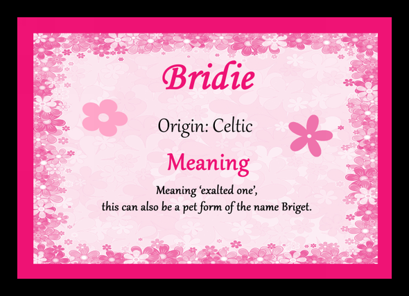 Bridie Name Meaning Placemat