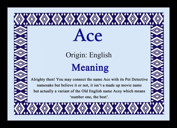 Ace Name Meaning Placemat