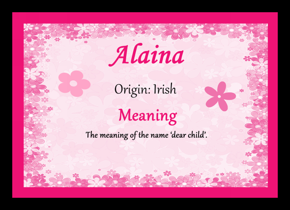 Alaina Name Meaning Placemat