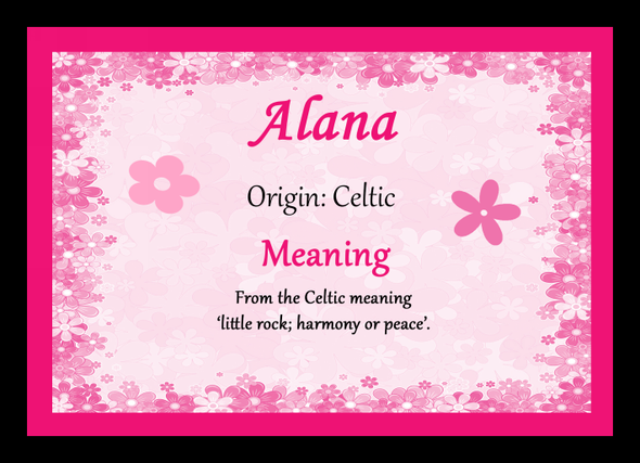 Alana Name Meaning Placemat