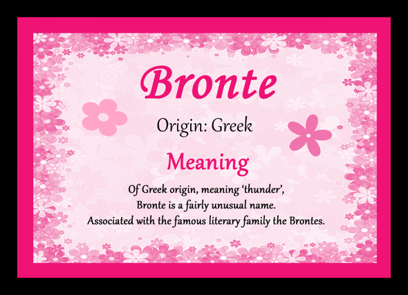 Bronte Name Meaning Placemat
