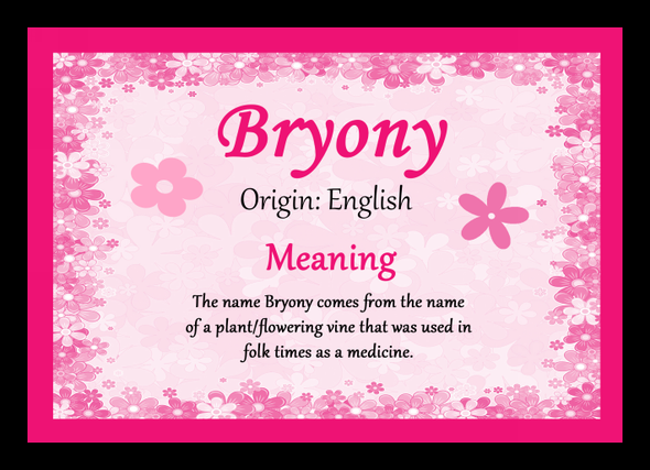 Bryony Name Meaning Placemat