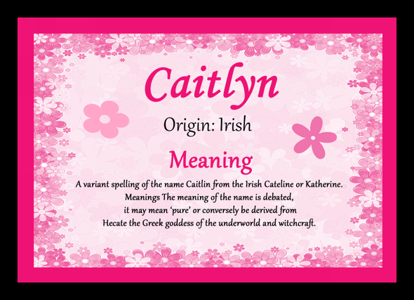 Caitlyn Name Meaning Placemat