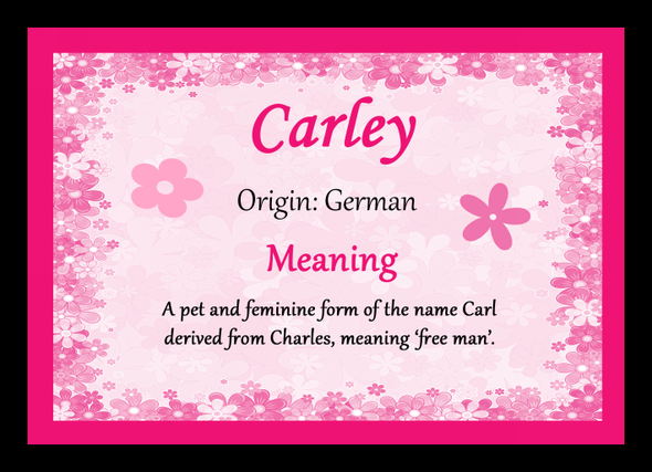 Carley Name Meaning Placemat