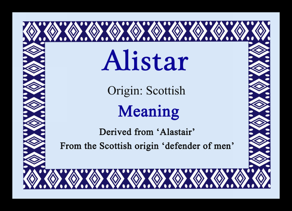 Alistar Name Meaning Placemat