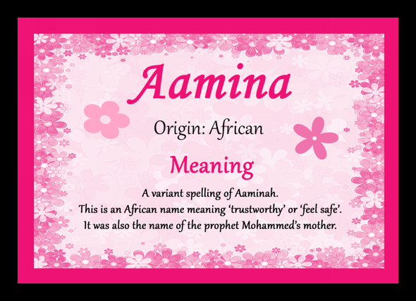 Aamina Name Meaning Placemat