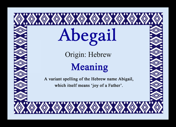 Abegail Name Meaning Placemat