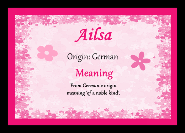 Ailsa Name Meaning Placemat