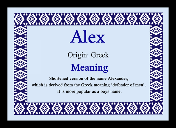 Alex Name Meaning Placemat