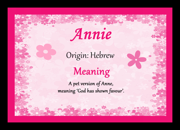 Annie Name Meaning Placemat