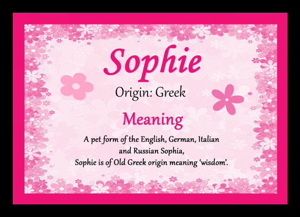 Sophie Name Meaning Placemat