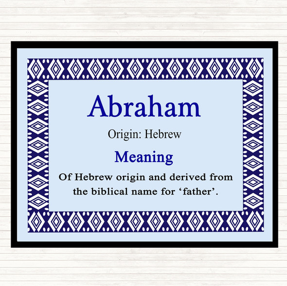 Abraham Name Meaning Placemat Blue