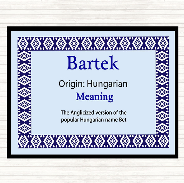 Bartek Name Meaning Placemat Blue