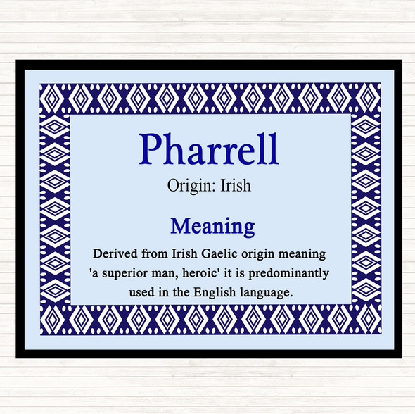 Pharrell Name Meaning Placemat Blue