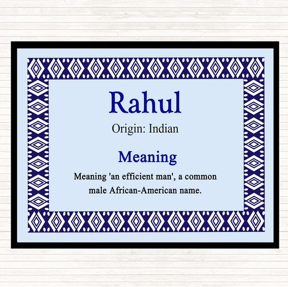 Rahul Name Meaning Placemat Blue