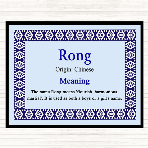 Rong Name Meaning Placemat Blue