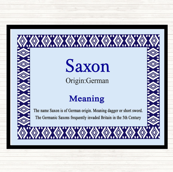 Saxon Name Meaning Placemat Blue