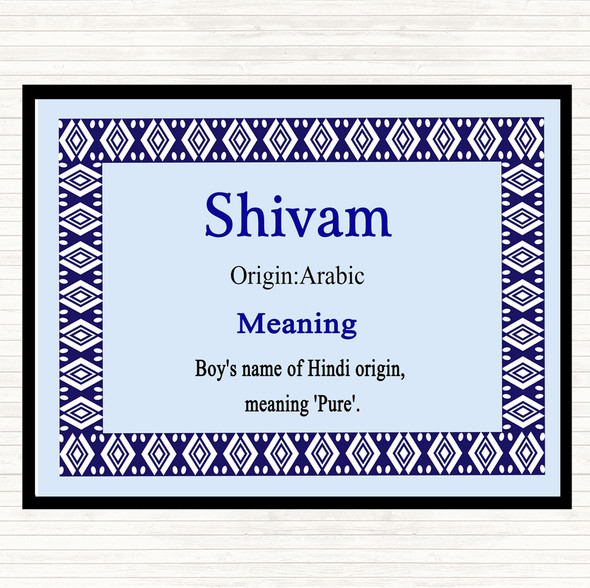 Shivam Name Meaning Placemat Blue